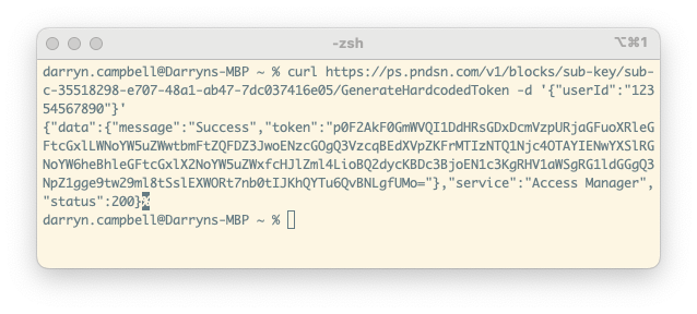 Curl console output