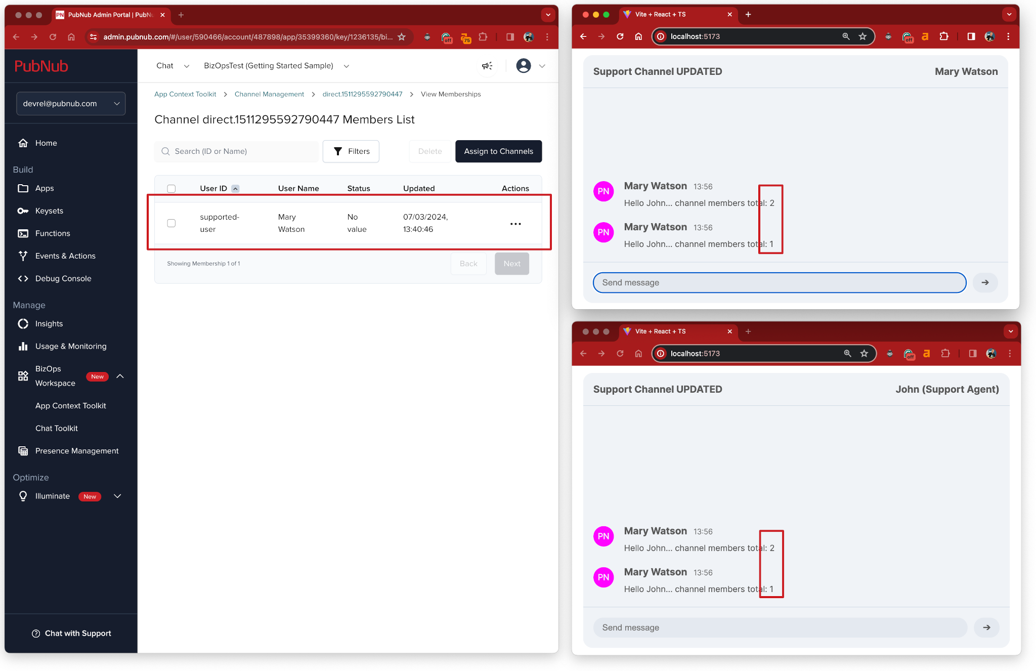 Membership Management - changing channel membership