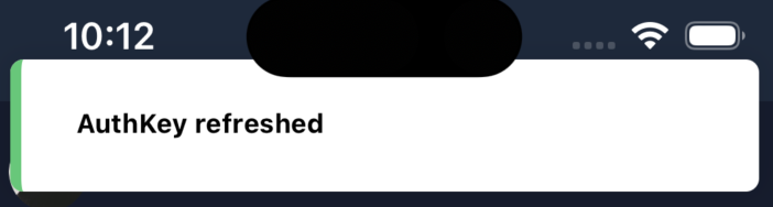 AuthKey refreshed