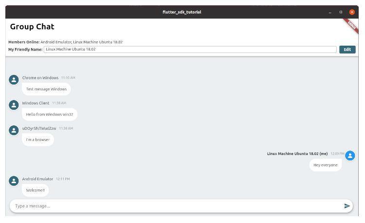 Cross platform chat with Flutter for Linux