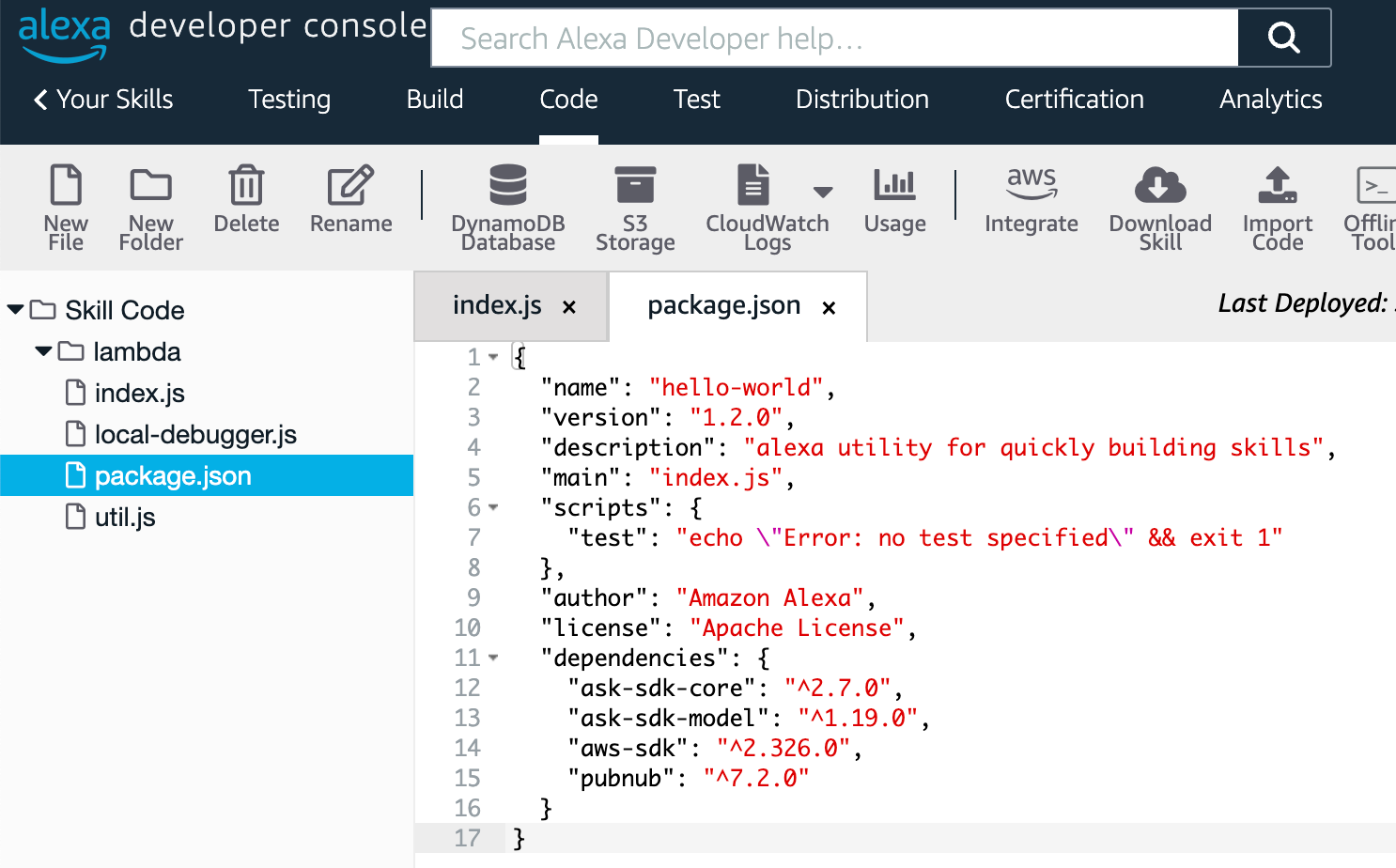 Package for Calling PubNub from Alexa with Alexa Skills using Following Requests